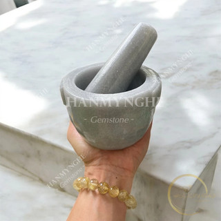 Cối đá non nước tự nhiên nguyên khối màu xám Cối Đá Giã Gia Vị HANMYNGHE
