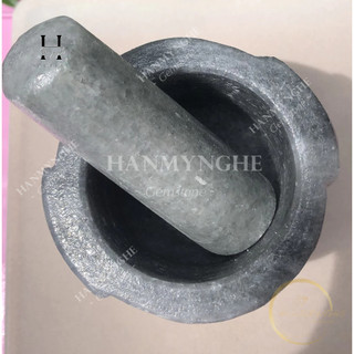 Cối đá non nước tự nhiên nguyên khối màu xám Cối Đá Giã Gia Vị HANMYNGHE