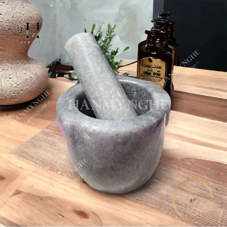 Cối đá non nước tự nhiên nguyên khối màu xám Cối Đá Giã Gia Vị HANMYNGHE