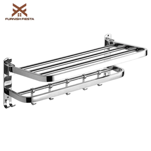 𝐅𝐔𝐑𝐍𝐈𝐒𝐇 𝐅𝐈𝐄𝐒𝐓𝐀 Giá Treo Khăn Inox Không Cần Đục Lỗ Kệ Phòng Tắm Có Gấp Gọn Giá Đựng Đồ Phòng Tắm Treo Tường
