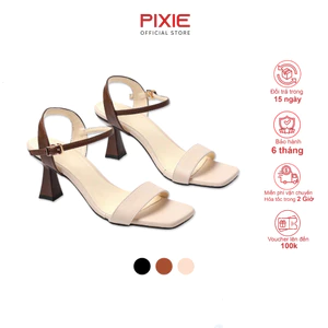 Giày Sandal Nữ Cao Gót 7cm Phối Màu Thời Trang Pixie X958