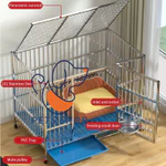 Chuồng Chó Inox Thể Gập Lại Và Dễ Dàng Di Chuyển Size Đại Có Kèm Khay Vệ Sinh (Border Collie, Chó Tha Mồi Vàng, Husky) — ảnh 2