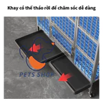 Chuồng Chó Inox Thể Gập Lại Và Dễ Dàng Di Chuyển Size Đại Có Kèm Khay Vệ Sinh (Border Collie, Chó Tha Mồi Vàng, Husky) — ảnh 8