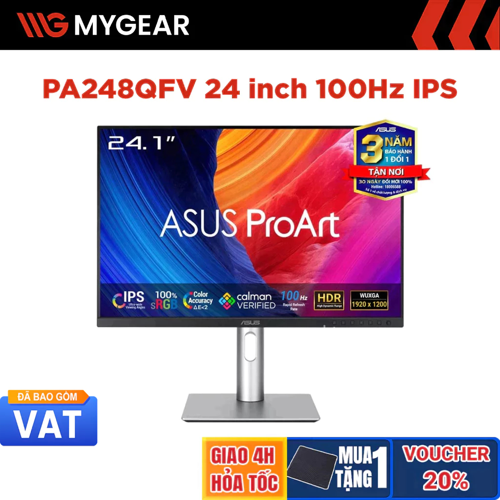Màn hình đồ họa ASUS ProArt Display PA248QFV 24 inch WUXGA 100Hz IPS | BigBuy360 - bigbuy360.vn