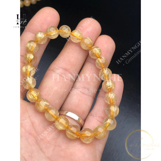 Vòng tay đá thạch anh tóc vàng 8mm HANMYNGHE