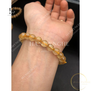 Vòng tay đá thạch anh tóc vàng 8mm HANMYNGHE
