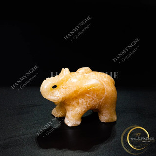 Tương voi phong thủy dài 7.5cm đá ngọc tự nhiên nguyên khối HANMYNGHE