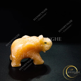 Tương voi phong thủy dài 7.5cm đá ngọc tự nhiên nguyên khối HANMYNGHE