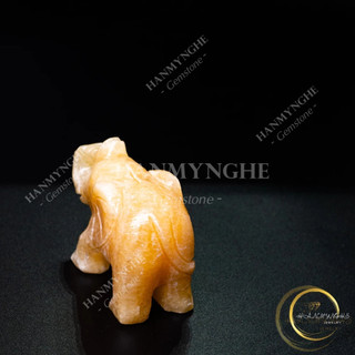 Tương voi phong thủy dài 7.5cm đá ngọc tự nhiên nguyên khối HANMYNGHE