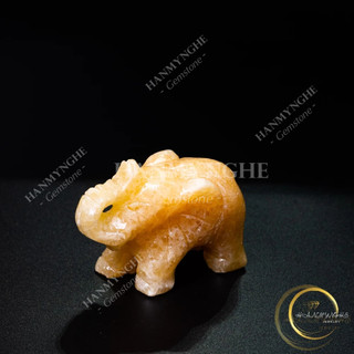 Tương voi phong thủy dài 7.5cm đá ngọc tự nhiên nguyên khối HANMYNGHE