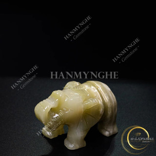 Tương voi phong thủy dài 7.5cm đá ngọc tự nhiên nguyên khối HANMYNGHE