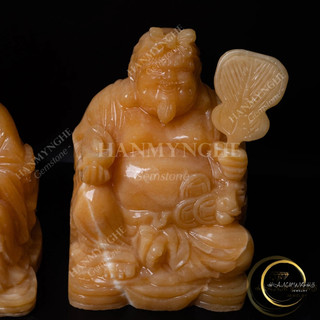 Bộ thần tài ông địa đá ngọc hoàng long cao 20cm tự nhiên nguyên khối HANMYNGHE