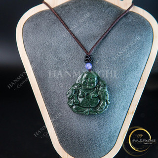 Mặt dây chuyền di lặc đá ngọc ấn độ 4cm tặng kèm dây đeo