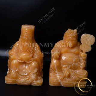 Bộ thần tài ông địa đá ngọc hoàng long cao 20cm tự nhiên nguyên khối HANMYNGHE