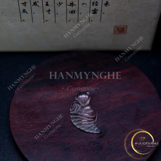 Mặt dây chuyền hồ ly đá thạch anh trắng 3cm tặng kèm dây đeo HANMYNGHE
