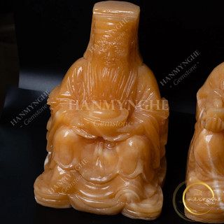 Bộ thần tài ông địa đá ngọc hoàng long cao 20cm tự nhiên nguyên khối HANMYNGHE