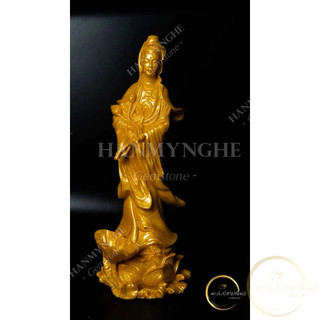 Tượng quan âm bột đá đúc cao 30 cm HANMYNGHE
