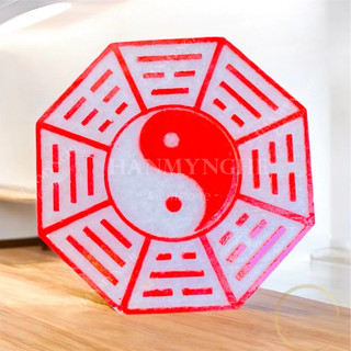 Gương bát quái hậu thiên bát quái bằng đá tự nhiên 14 cm HANMYNGHE
