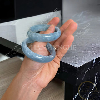 Vòng bảng đá aquamarine màu xanh nước biển tự nhiên HANMYNGHE