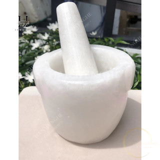 Cối đá non nước màu trắng giả gia vị đá tự nhiên nguyên khối HANMYNGHE