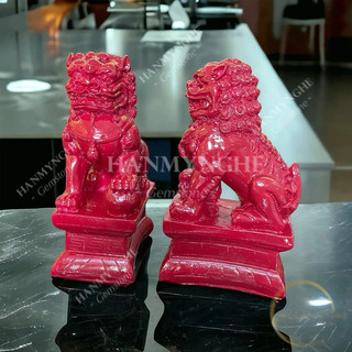 Cặp kỳ lân 17 cm bột đá non nước HANMYNGHE