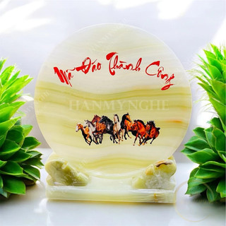 Đĩa đá ngọc onyz in mã đáo thành công đk 20 cm HANMYNGHE
