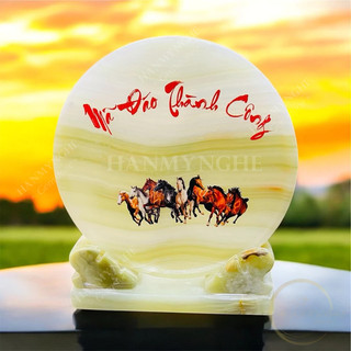 Đĩa đá ngọc onyz in mã đáo thành công đk 20 cm HANMYNGHE