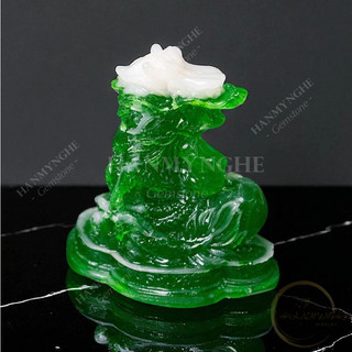 Tượng rồng màu xanh ngọc cao 10cm HANMYNGHE