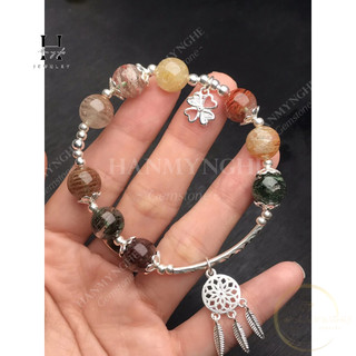 Vòng tay ưu linh ngũ sắc phối charm bạc HANMYNGHE