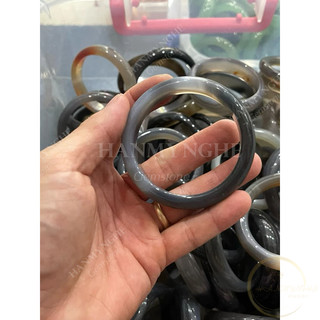 Vòng tay đá mã não tự nhiên ni 53-58 mm HANMYNGHE