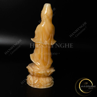 Tượng quan âm đá ngọc hoàng long cao 20cm HANMYNGHE