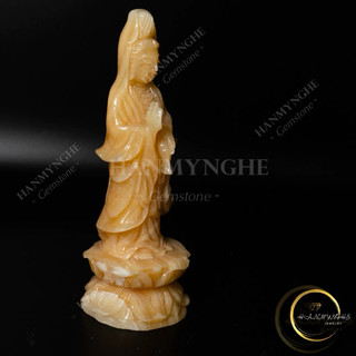 Tượng quan âm đá ngọc hoàng long cao 20cm HANMYNGHE