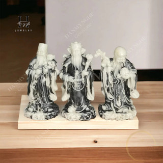 Bộ phúc lộc thọ bột đá đúc cao 17 cm HANMYNGHE