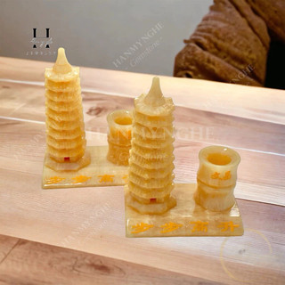 Tháp văn xương đá ngọc hoàng long kèm ống bút HANMYNGHE