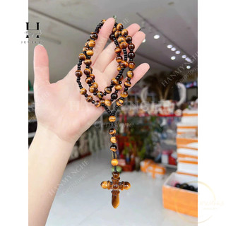 Vòng cổ mân côi đá mắt hổ tự nhiên HANMYNGHE