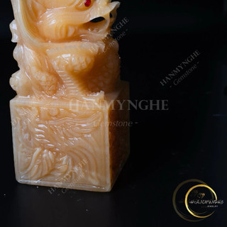 Ấn rồng đá ngọc hoàng long tặng kèm khắc chữ theo yêu cầu HANMYNGHE