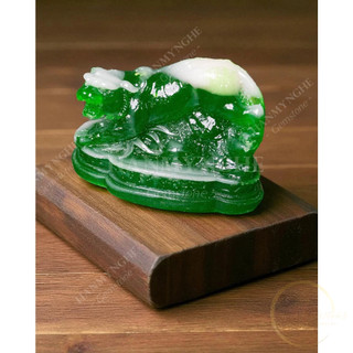 Tượng con hổ màu xanh ngọc cao 10cm HANMYNGHE