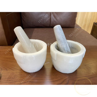 Cối đá non nước 14.5 cm tự nhiên nguyên khối  kèm chày HANMYNGHE