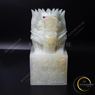 Ấn rồng đá ngọc onyz cao 20 cm khắc chữ theo yêu cầu HANMYNGHE