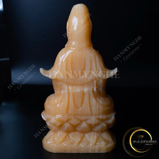 Tượng quan âm ngồi 20 cm đá ngọc hoàng long tự nhiên HANMYNGHE