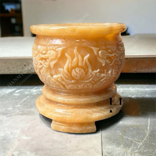 Lư hương chạm rồng đá ngọc hoàng long HANMYNGHE