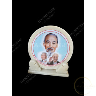 Đĩa đá in ảnh Bác Hồ - Bác Trọng - Bác Giáp 25cm -30 cm HANMYNGHE