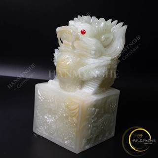 Ấn rồng đá ngọc onyz cao 20 cm khắc chữ theo yêu cầu HANMYNGHE