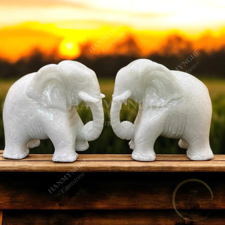 Voi đá non nước tự nhiên nguyên khối 19cm HANMYNGHE