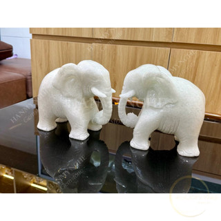 Voi đá non nước tự nhiên nguyên khối 19cm HANMYNGHE