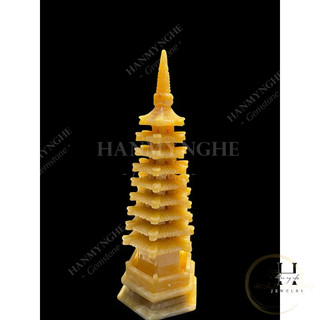 Tháp văn xương đá ngọc hoàng long cao 39cm HANMYNGHE