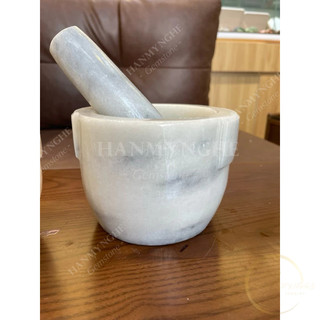 Cối đá non nước 14.5 cm tự nhiên nguyên khối  kèm chày HANMYNGHE