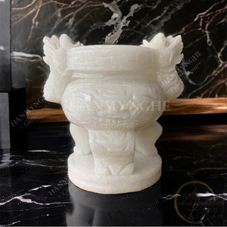Lư hương chạm rồng đá non nước 20 cm HANMYNGHE