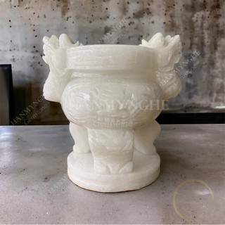 Lư hương chạm rồng đá non nước 20 cm HANMYNGHE