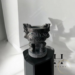 lư hương chạm rồng đá tự nhiên cao 23cm HANMYNGHE